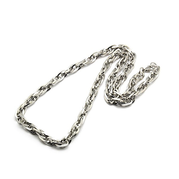 

PandaHall Fashionable 304 Stainless Steel Rope Chain Necklaces for Men, with Lobster Claw Clasps, Mixed Color, 22 inch~24 inch...