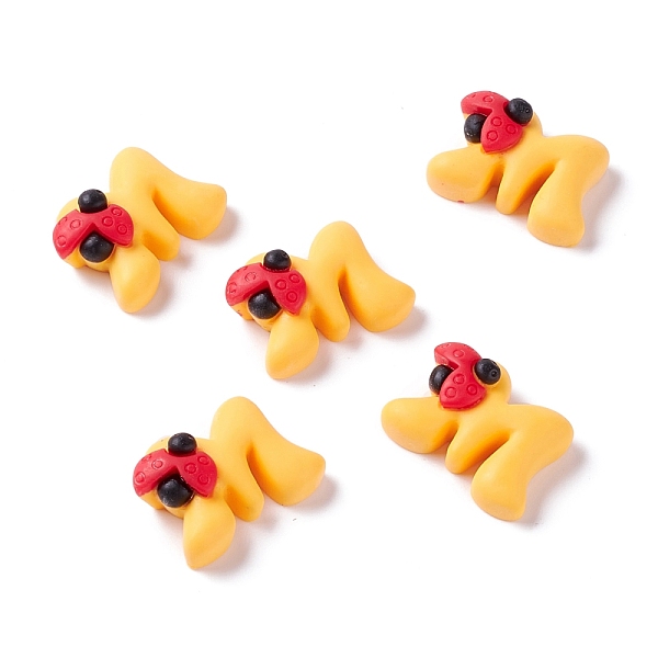 

PandaHall Resin Cabochons, Ladybird and M Shape, Yellow, 19x25x9mm Resin Word Yellow
