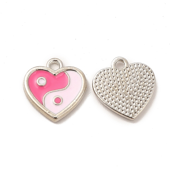 

PandaHall Alloy Enamel Charms, Heart with Yin Yang, Mixed Color, Platinum, 14x13.5x1.7mm, Hole: 1.6mm Alloy+Enamel Heart Multicolor