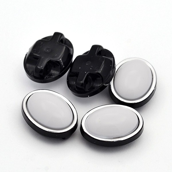 

PandaHall Sew on Taiwan Acrylic, Garment Accessories, Oval, White, 17x13x8mm, Hole: 1mm Acrylic Rhinestone Oval White