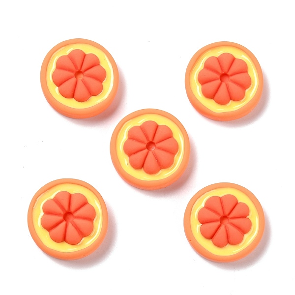 PandaHall Opaque Resin Cabochons, DIY Accessories, Phone Case Decoration, Garcinia Mangostana, Coral, 22~22.5x8mm Resin Fruit Red