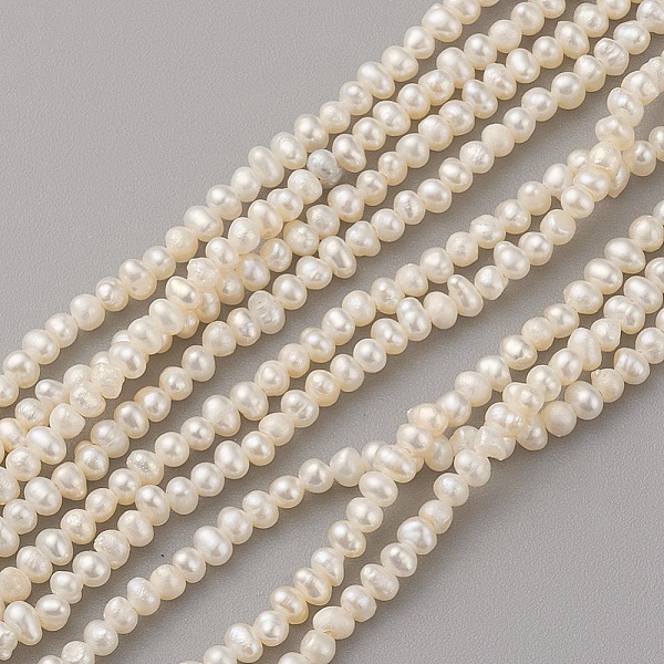 

PandaHall Natural Cultured Freshwater Pearl Beads Strands, Potato, Antique White, 3~3.5x2.3~2.6mm, Hole: 0.5mm, about 168pcs/strand, 15.1...