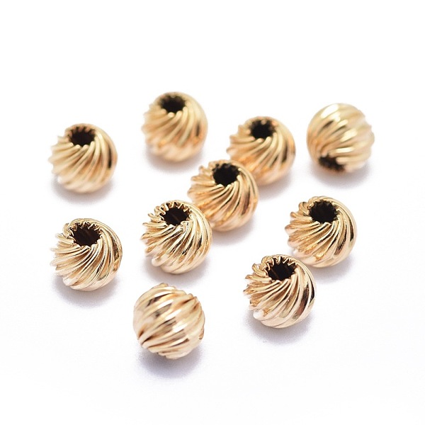 

PandaHall Yellow Gold Filled Corrugated Beads, 1/20 14K Gold Filled, Cadmium Free & Nickel Free & Lead Free, Round, 5.7x5.5mm, Hole: 1.6mm...