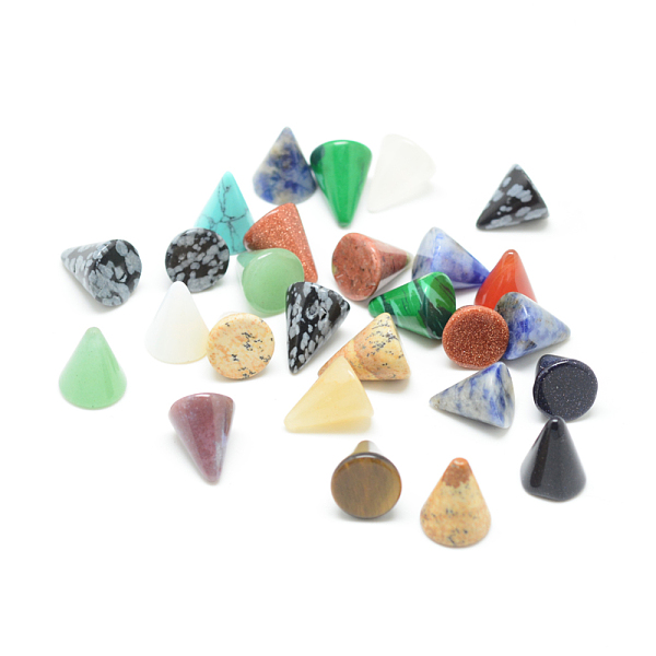 

PandaHall Natural & Synthetic Mixed Stone Cabochons, Mixed Style, Cone, Mixed Color, 12x10mm Mixed Stone Cone
