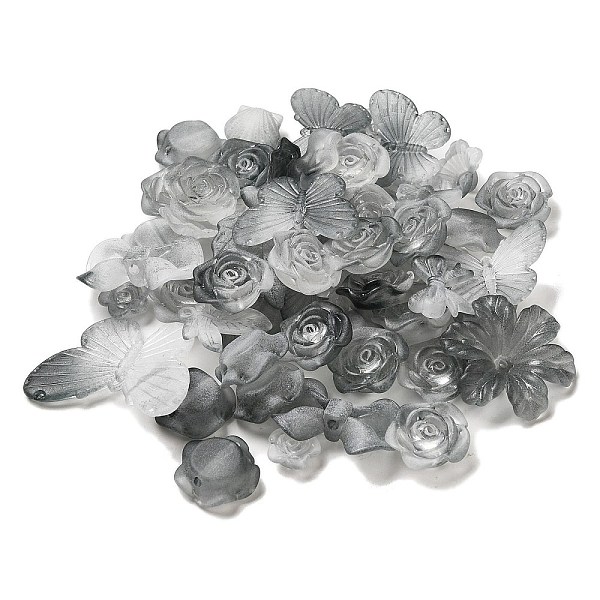 

PandaHall Transparent Acrylic Beads, Frosted, Mixed Shapes, Gray, 12~30.5x11.5~39.5x2.5~9mm, Hole: 1.6~2.7mm Acrylic Mixed Shapes Gray
