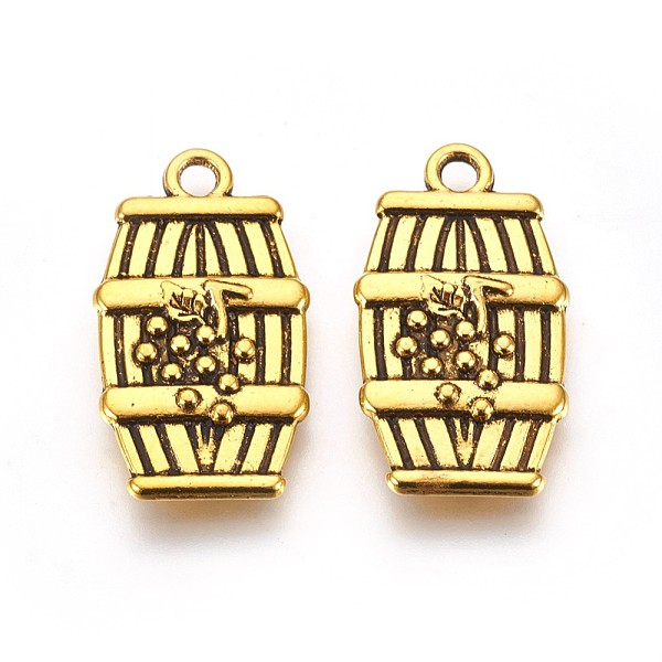 

PandaHall Tibetan Style Alloy Pendants, Lead Free, Cadmium Free and Nickel Free, Drum, Antique Golden Color, 26x15x4mm, Hole: 1.5mm Alloy...