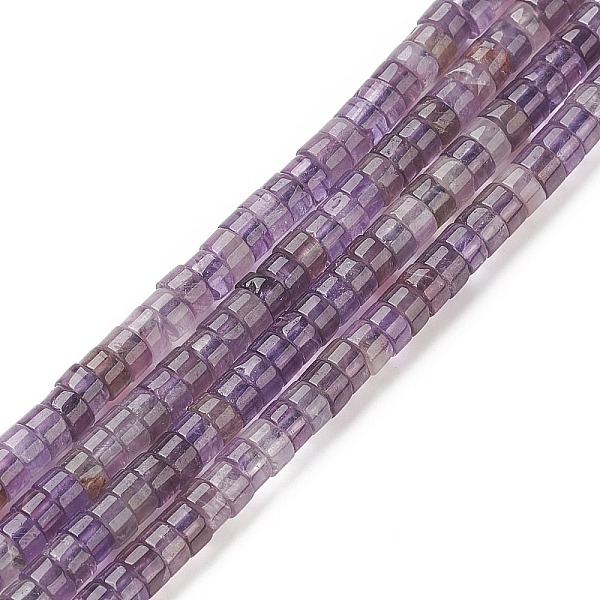 

PandaHall Natural Amethyst Beads Strands, Heishi Beads, Flat Round/Disc, 4~4.5x2.5mm, Hole: 0.7mm, about 167pcs/strand, 15.43 inch(39.2cm)...