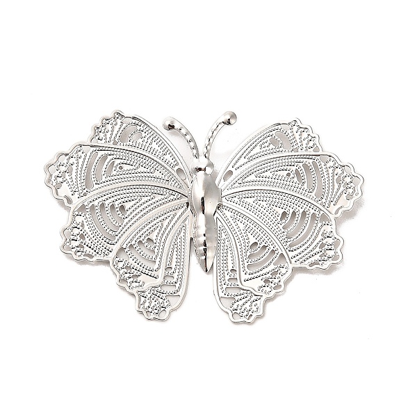 

PandaHall Brass Pendants, Butterfly Charm, Platinum, 28x40.5x3mm, Hole: 1.8mm Brass Butterfly