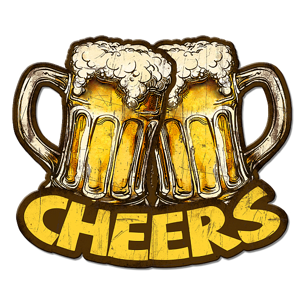 

PandaHall GLOBLELAND Beer Vintage Metal Tin Sign Retro Cheers Plaque Poster Metal Wall Decorative Tin Signs for Home Kitchen Restaurant...