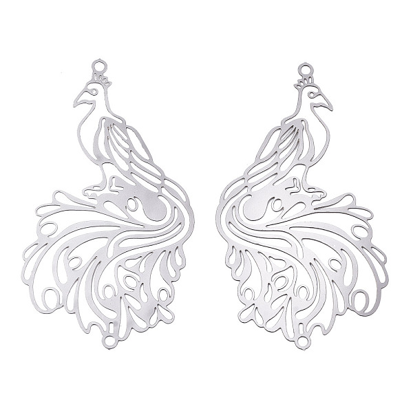 201 Stainless Steel Filigree Big Pendants