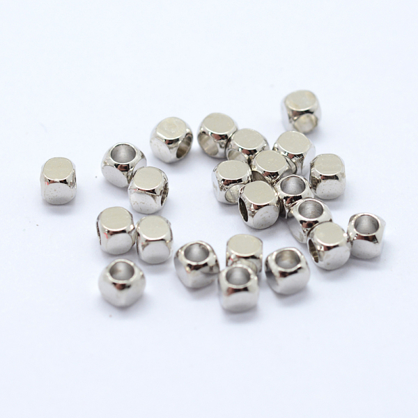 

PandaHall Cube Brass Spacer Beads, , Platinum, 4x4x4mm, Hole: 3mm Brass Cube
