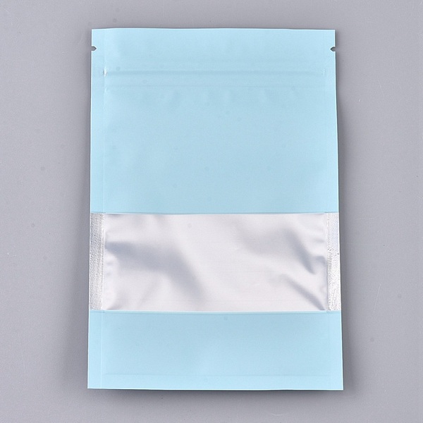 PandaHall Plastic Zip Lock Bags, Resealable Aluminum Foil Pouch, Food Storage Bags, Rectangle, White, Light Sky Blue, 15.1x10.1cm...