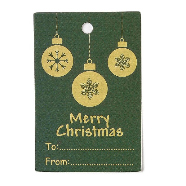 

PandaHall Rectangle Paper Gift Tags, for Christmas, Green, Snowflake, 6x4x0.02cm Paper Snowflake Green