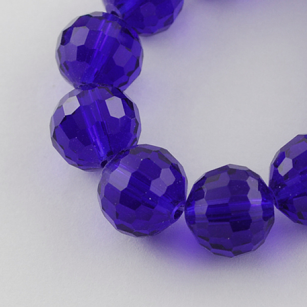 

PandaHall Transparent Glass Bead Strands, Faceted(96 Facets), Round, Midnight Blue, 8mm, Hole: 1mm, about 72pcs/strand, 21.8 inch Glass...