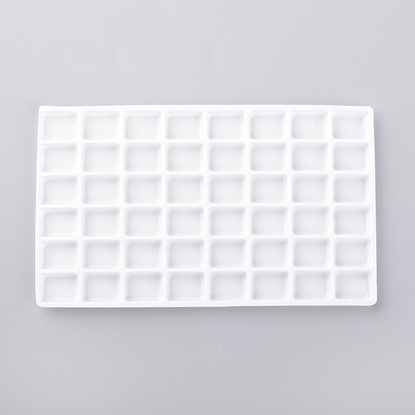 

PandaHall Plastic Jewelry Display Trays, 48 Compartments, White, 127x75x4mm Plastic White