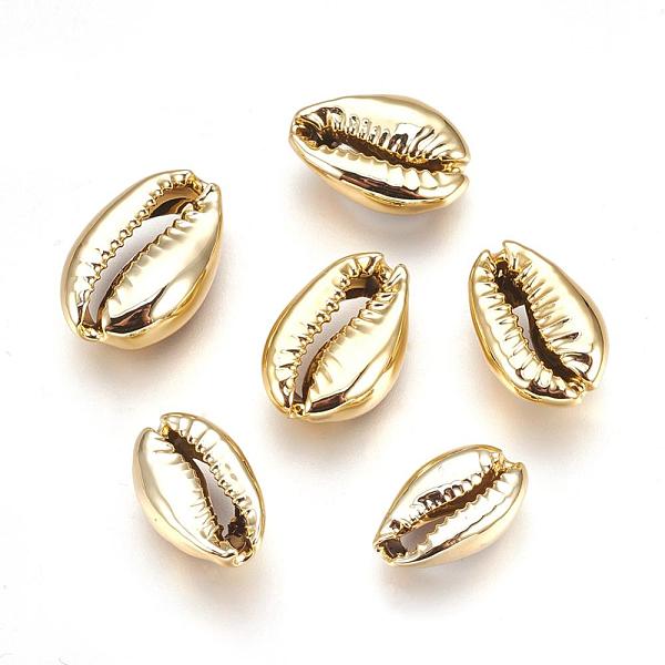 

PandaHall Electroplated Natural Shell Beads, Cowrie Shells, Golden, 15~20x10~12x5~6mm, Hole: 12~14x2~3mm Cowrie Shell Shell Shape