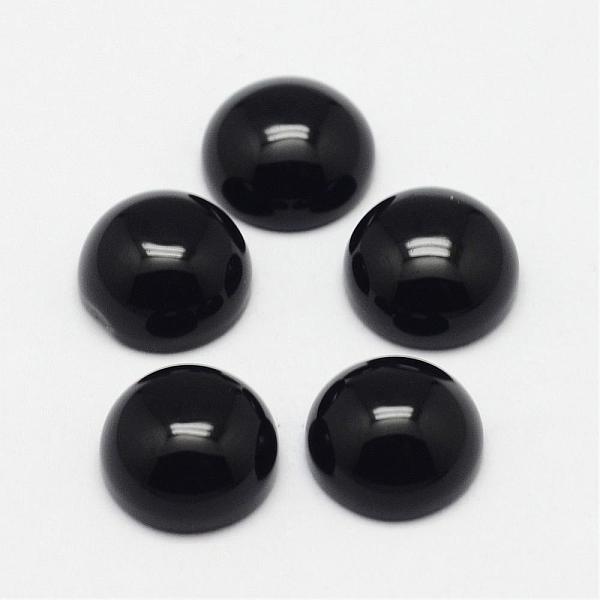 

PandaHall Natural Black Agate Cabochons, Half Round, 18x7mm Black Agate Half Round