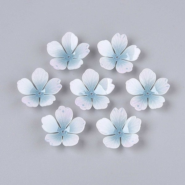 花のアクリルビーズキャップ