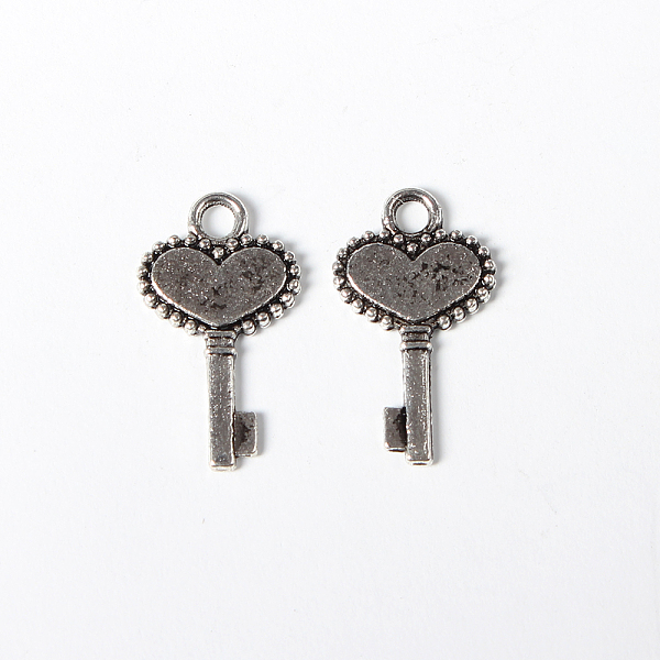 

PandaHall Tibetan Style Alloy Pendants, Lead Free & Cadmium Free, Skeleton Key, Antique Silver, 17x11x1mm, Hole: 2mm Alloy Key