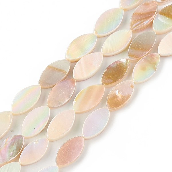 

PandaHall Natural Freshwater Shell Beads Strands, Horse Eye, 15x8x2.5mm, Hole: 0.7mm, about 25pcs/strand, 15.08 inch(38.3cm) Freshwater...