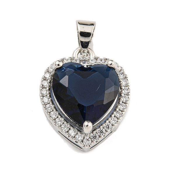 

PandaHall Rack Plating Brass Pendant, with Glass, Heart, Prussian Blue, 16.5x13.5x7mm, Hole: 4x3.5mm Brass+Glass Heart