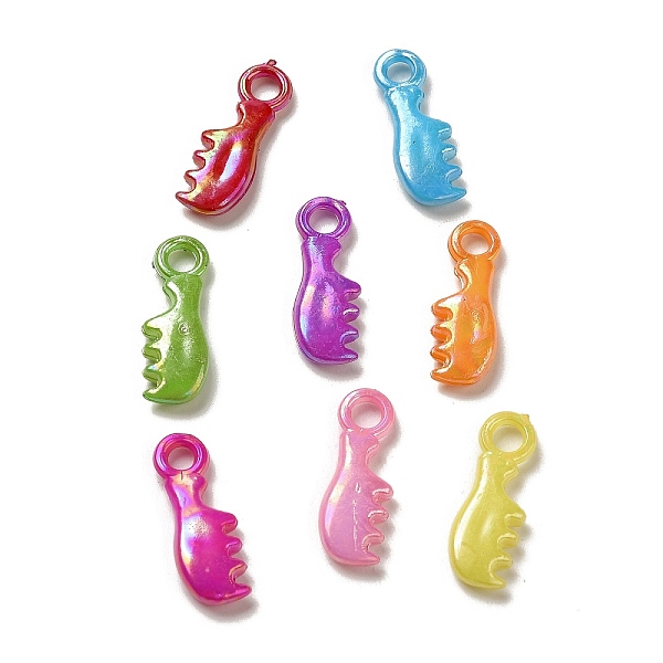 

PandaHall Plating Opaque Acrylic Pendants, AB Color, Comb, Mixed Color, 20x7x3mm, Hole: 2.7mm, 2272pcs/500g Acrylic Others Multicolor