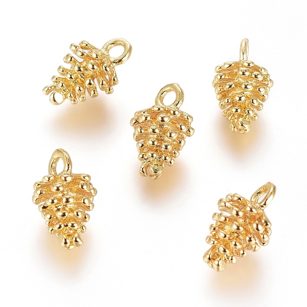 

PandaHall Brass Pendants, Long-Lasting Plated, Pine Cone, Real 18K Gold Plated, 12.5x8mm, Hole: 1.8mm Brass Others