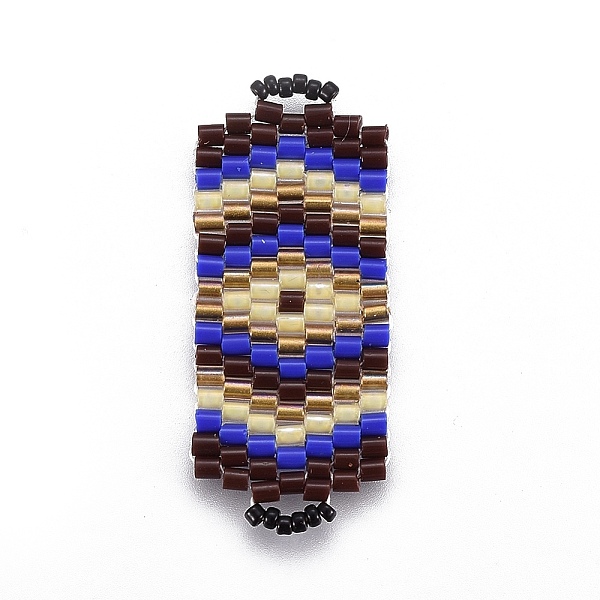 

PandaHall MIYUKI & TOHO Handmade Japanese Seed Beads Links, Loom Pattern, Rectangle, Colorful, 34~35x14~14.5x1.6~2mm, Hole: 1.8~2mm Glass...