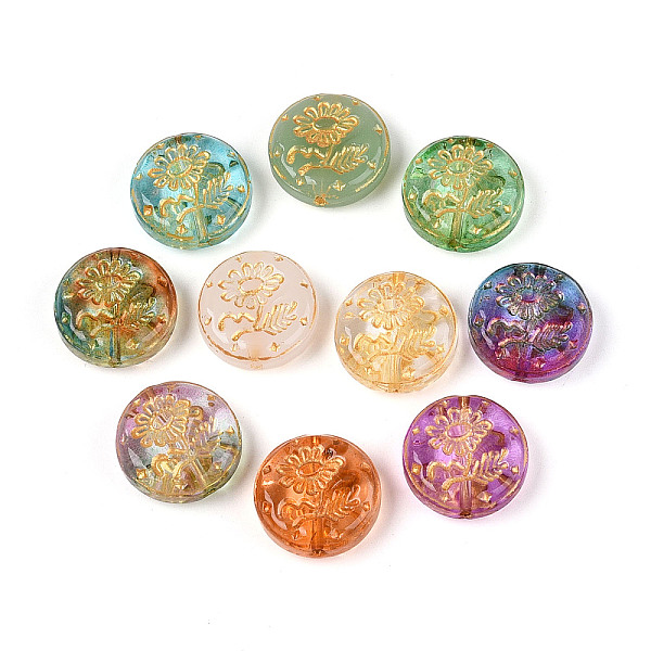 Perles de verre transparentes de peinture de cuisson-image-DGLA-N018-16-fr