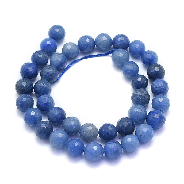 

PandaHall Natural Blue Aventurinee Beads Strands, Round, Faceted(128 Facets), 10mm, Hole: 1.2mm, about 38pcs/strand, 15.55 inch(39.5cm) Blue...