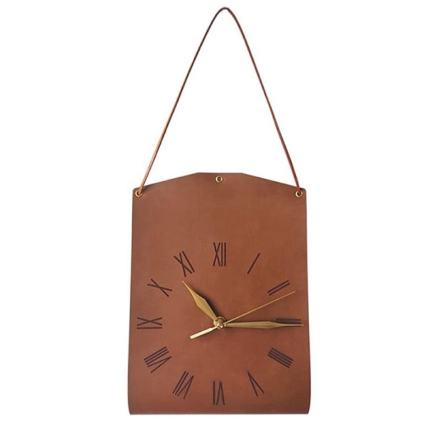 PU Leather Clock Wall Hanging Ornaments
