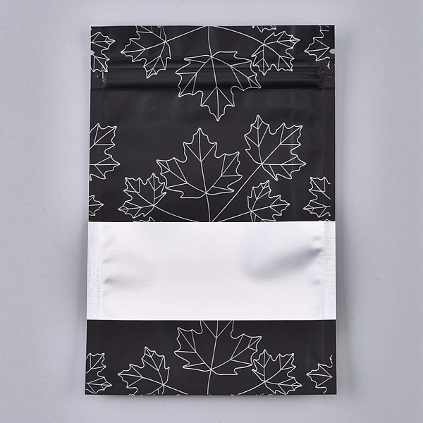 

PandaHall Plastic Zip Lock Bags, Resealable Aluminum Foil Pouch, Food Storage Bags, Rectangle, Maple Leave Pattern, Black, 15.1x10.1cm...