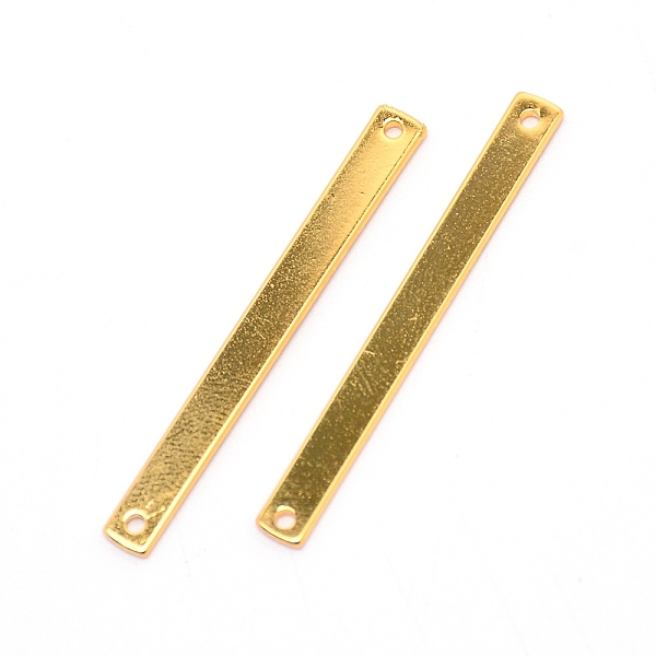 

PandaHall Brass Link, Laser Cut, Rectangle, Golden, 40x4x1mm, Hole: 1mm Brass Rectangle