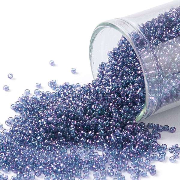 

PandaHall TOHO Round Seed Beads, Japanese Seed Beads, (327) Gold Luster Lavender, 15/0, 1.5mm, Hole: 0.7mm, about 15000pcs/50g Glass Purple