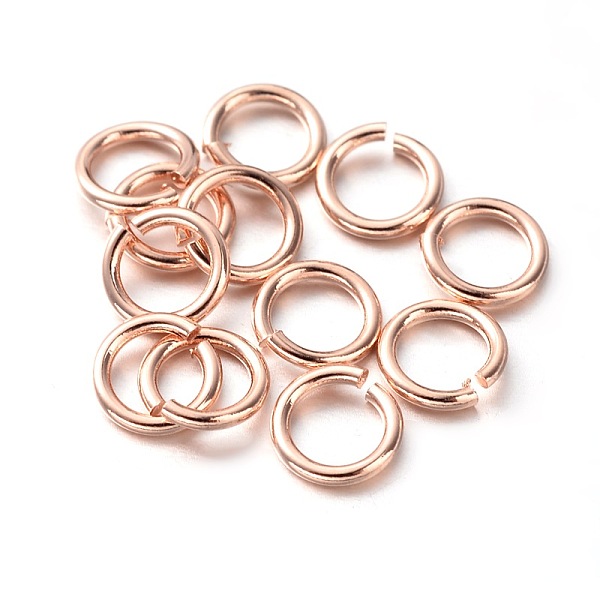 

PandaHall Eco-Friendly Vacuum Plating & Long-Lasting Plated Brass Open Jump Rings, Rose Gold, 18 Gauge, 10x1mm, Inner Diameter: 8.4mm Brass