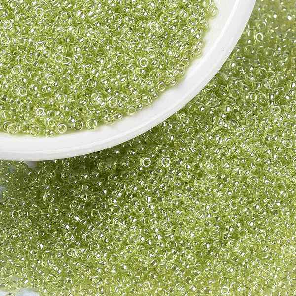 

PandaHall MIYUKI Round Rocailles Beads, Japanese Seed Beads, 15/0, (RR172) Transparent Chartreuse Luster, 1.5mm, Hole: 0.7mm, about..., Green