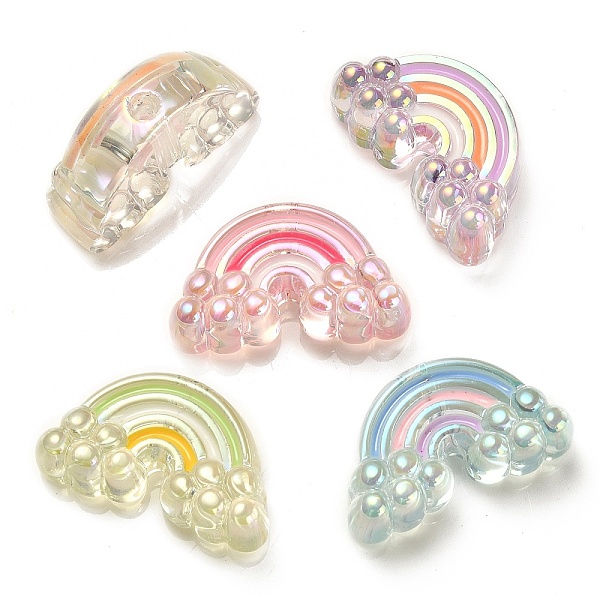 

PandaHall UV Plating Rainbow Iridescent Acrylic Enamel Beads, Rainbow, Mixed Color, 17x29x11mm, Hole: 3.5mm Acrylic Rainbow Multicolor