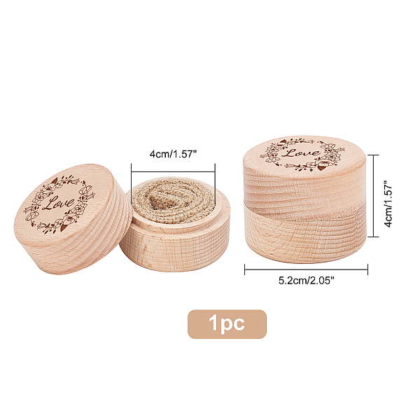 

PandaHall Wood Ring Box, Column with Flower and Word Love, BurlyWood, 2x1-5/8 inch(5.2x4cm) Wood Human Orange