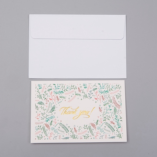 

PandaHall Envelope and Floral Pattern Thank You Cards Sets, for Mother's Day Valentine's Day Birthday Thanksgiving Day, White...