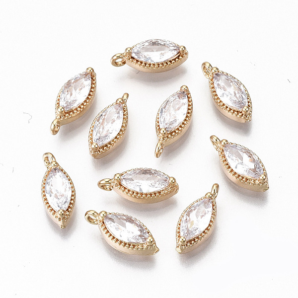 

PandaHall Brass Micro Pave Cubic Zirconia Charms, Light Gold, Long-Lasting Plated, Cadmium Free & Lead Free, Horse Eye, Clear, 12x5x4mm...
