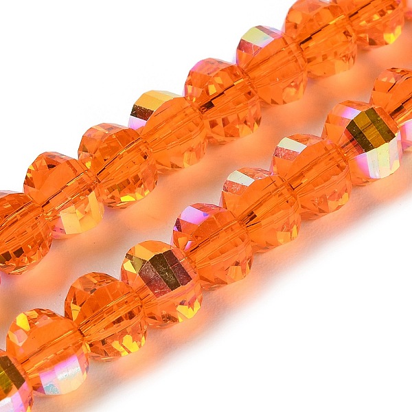 

PandaHall Transparent Electroplate Glass Beads Strands, AB Color Plated, Faceted, Rondelle, Dark Orange, 7.8x5.8~6.3mm, Hole: 1.5mm, about...