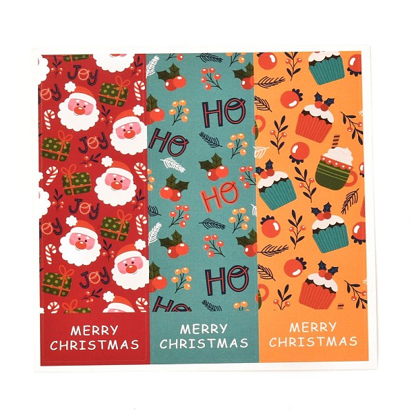 

PandaHall Christmas Themed Coated Paper Sealing Stickers, Rectangle with Word Merry Christmas, for Gift Packaging Sealing Tape Decoration...