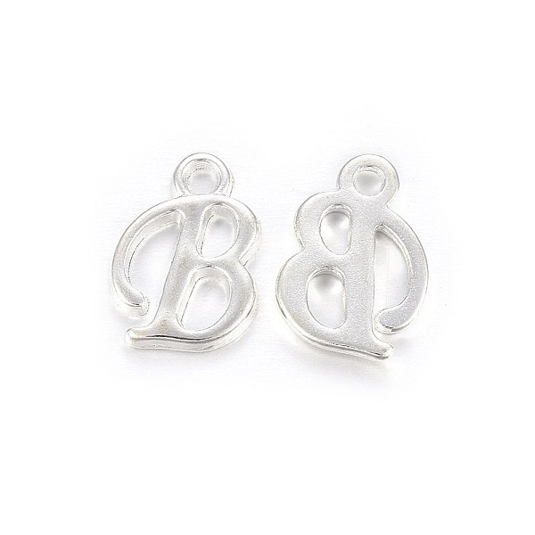 

PandaHall Silver Color Plated Alloy Letter Pendants, Rack Plating, Cadmium Free & Lead Free, Letter.B, 13x10x2mm, Hole: 1.5mm Alloy Letter B