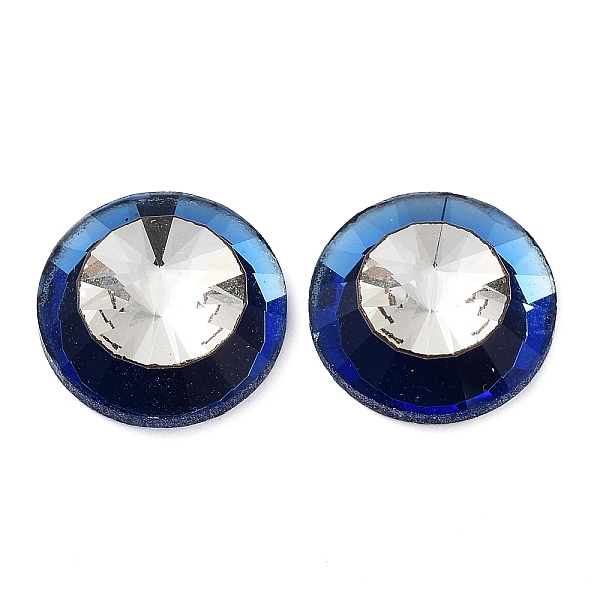 

PandaHall Glass Cabochons, Back Plated, Faceted, Half Round, Royal Blue, 18x7mm Glass Half Round