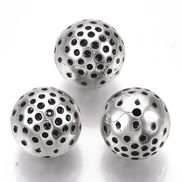 

PandaHall CCB Plastic Beads, Round with Dot, Antique Silver, 16mm, Hole: 1.4mm, about 155pcs/500g Plastic Round