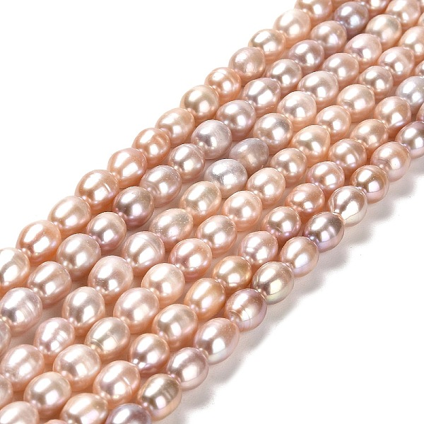 

PandaHall Natural Cultured Freshwater Pearl Beads Strands, Rice, Grade AA, Bisque, 8~9x6.5~7mm, Hole: 0.7mm, about 43~44pcs/strand..., Orange