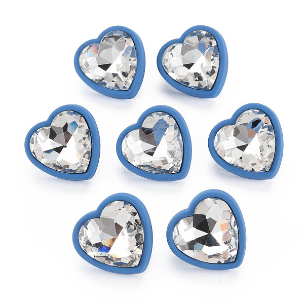 

PandaHall Crystal Rhinestone Heart Stud Earrings with 925 Sterling Silver Pins for Women, Steel Blue, 22x22mm, Pin: 0.6mm Acrylic Heart