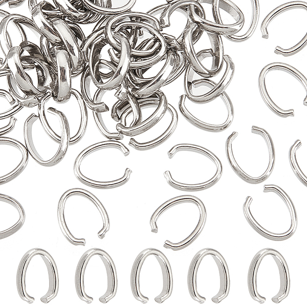 

PandaHall SUNNYCLUE 1 Box 100PCS Open Jump Rings Oval Jump Rings 304 Stainless Steel Jump Rings Pinch Bails Link Rings Jewelry Connectors...