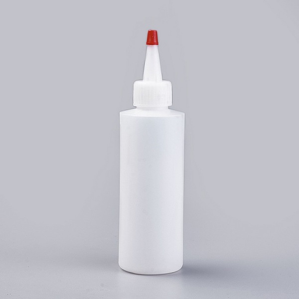 

PandaHall Plastic Glue Bottles, Bottle Caps Through-hole, White, 4.4x16.7cm, capacity: 150ml Plastic White