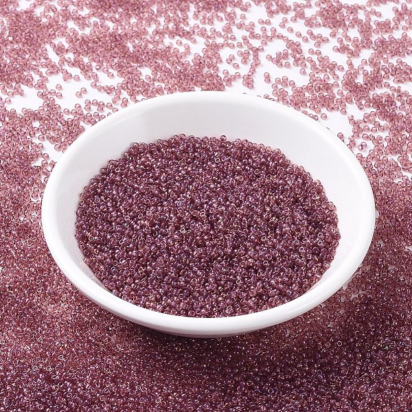 

PandaHall MIYUKI Round Rocailles Beads, Japanese Seed Beads, 11/0, (RR303) Rose Gold Luster, 2x1.3mm, Hole: 0.8mm, about 1111pcs/10g Glass..., Red